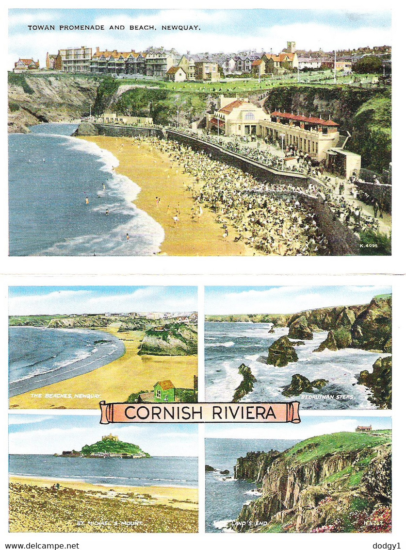 NEWQUAY CORNWALL. SIX CARD LETTER FORM, UNUSED POSTCARDS Box1e - Newquay