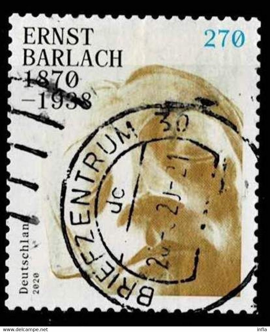 Bund 2020,Michel# 3521 O 150. Geburtstag Von Ernst Barlach Selbstklebend - Gebruikt