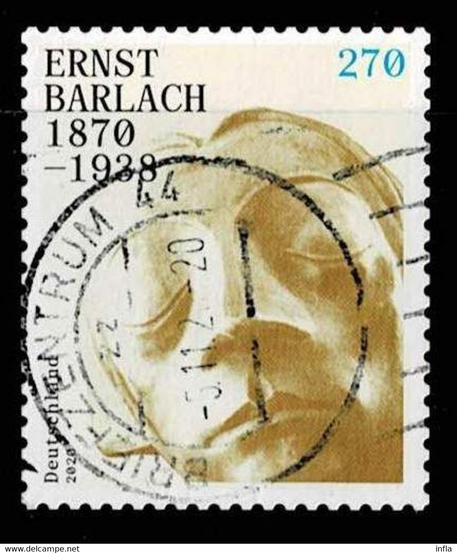 Bund 2020,Michel# 3521 O 150. Geburtstag Von Ernst Barlach Selbstklebend - Gebruikt