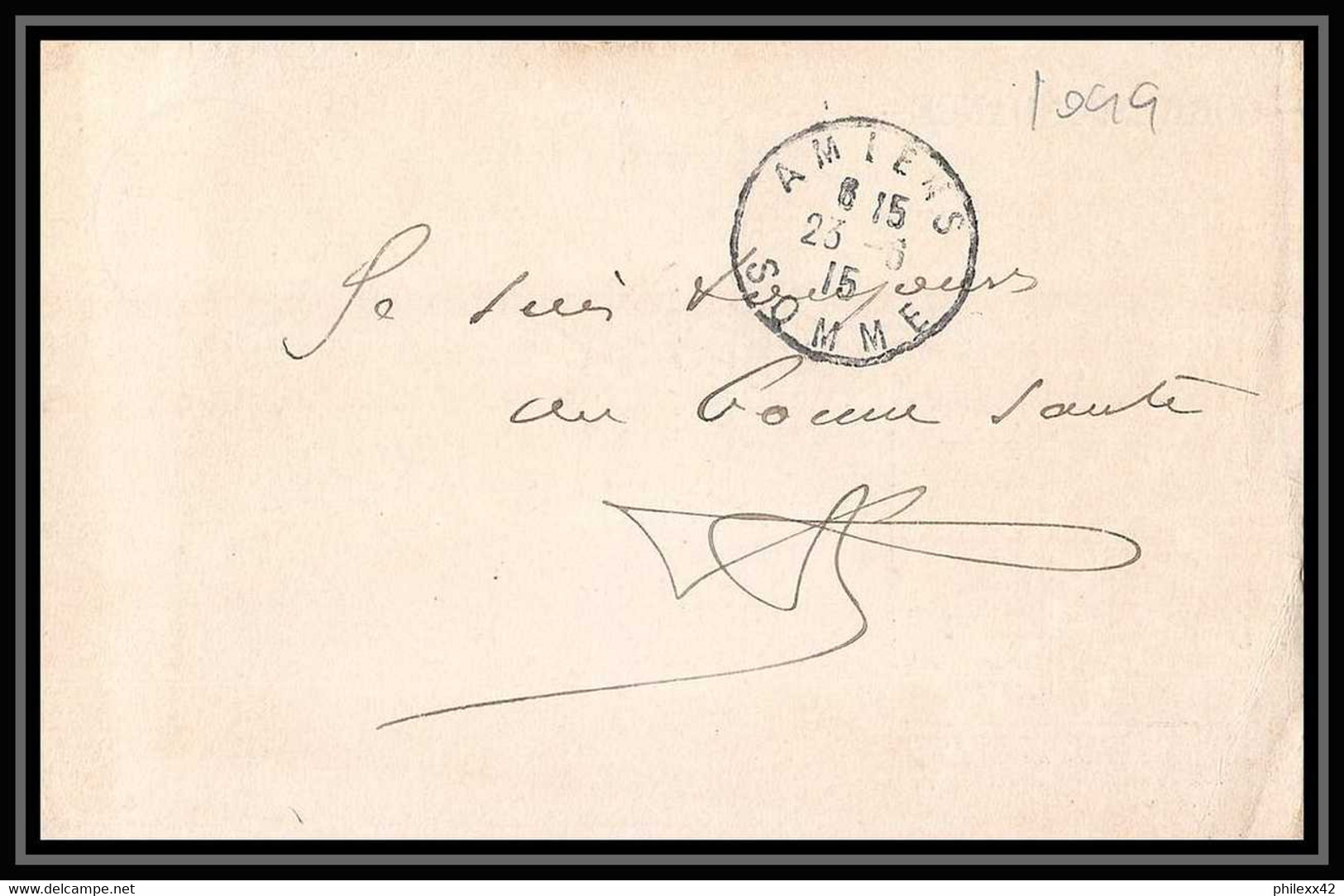 1099 Guerre 1914/1918 Secteur Postal 18 Carte Postale En Franchise (postcard) - Guerra Del 1914-18
