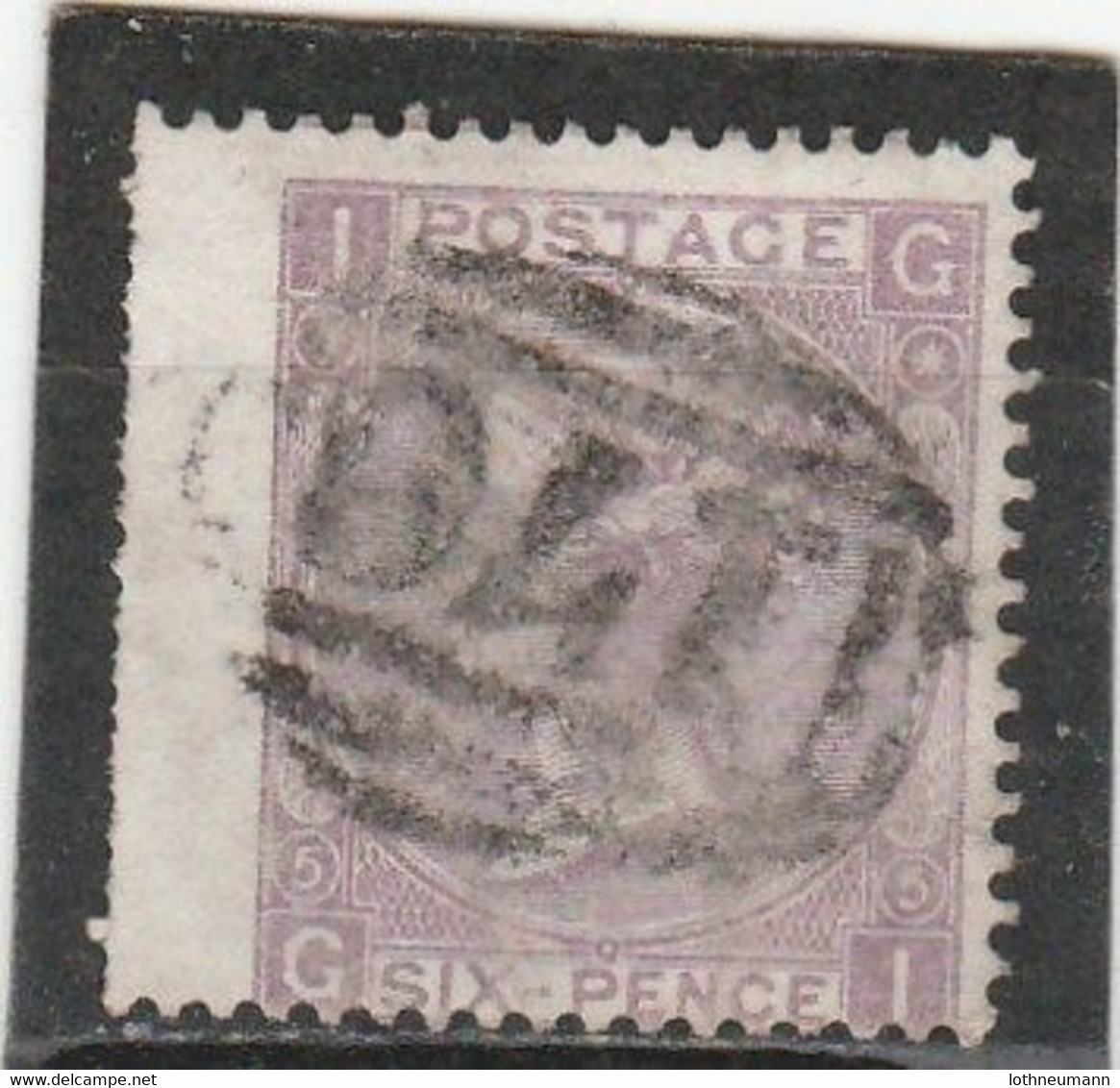 GB 11865: 6 D QV Lilac Pl. 5, Wmk."emblems", Used; Wing Margin,, Perf. Fault, See Scan; S.G.-sp.J73(2)    O - Gebruikt