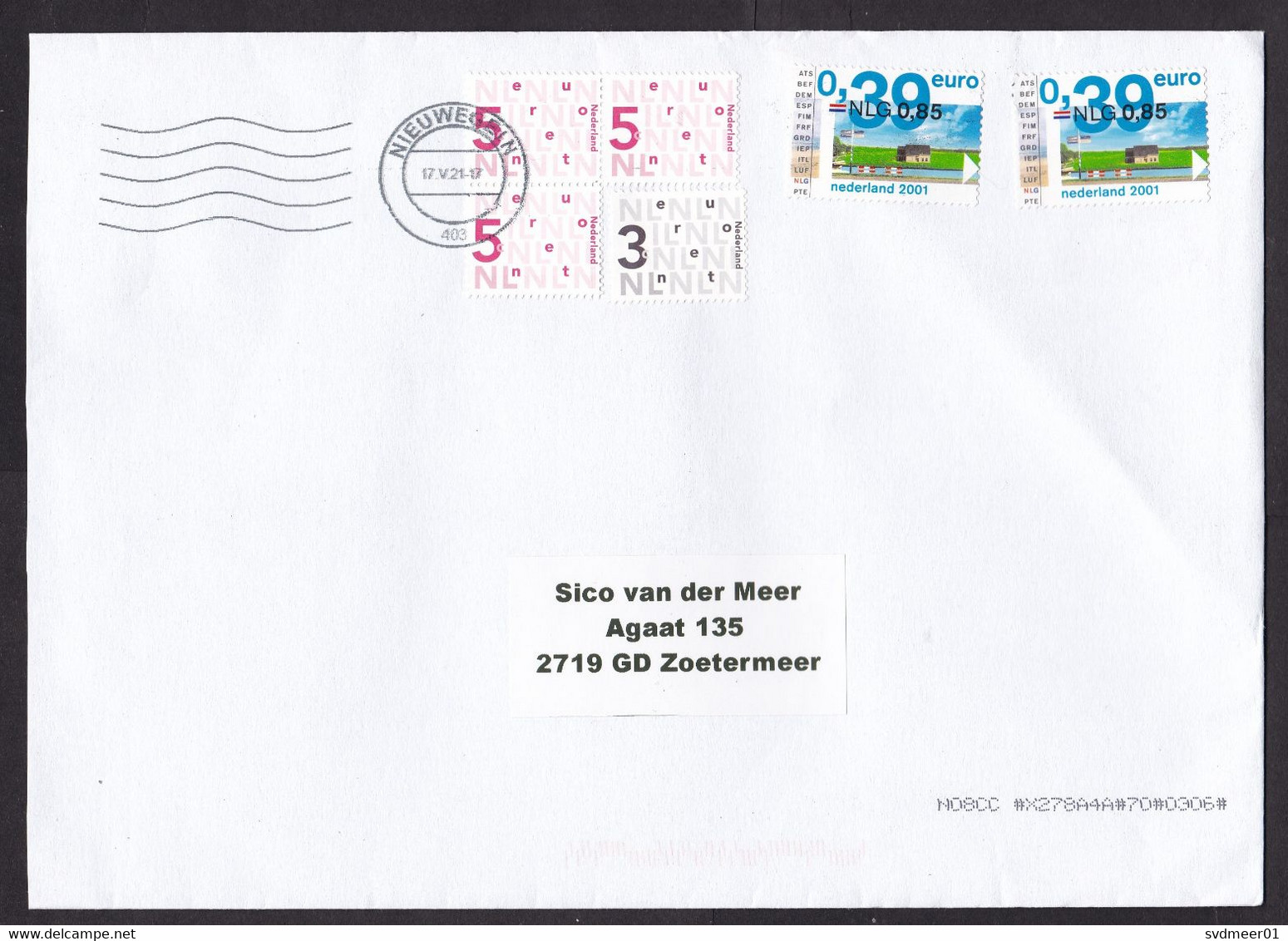 Netherlands: Cover, 2021, 6 Stamps, Number, Landscape, Cancel Problem (minor Damage) - Cartas