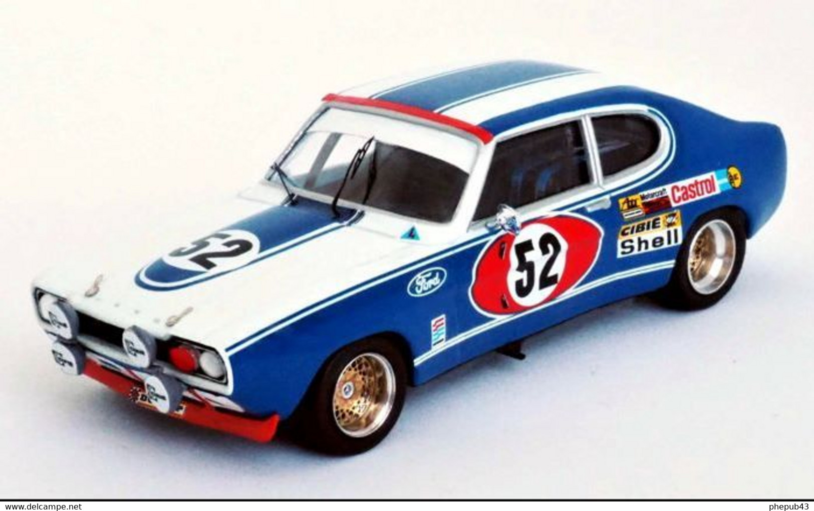 Ford Capri MkI 2600 RS - Ford Motor Company Deutschland - D. Glemser/A. Soler-Roig - 24h Le Mans 1972 #52 - Troféu - Trofeu