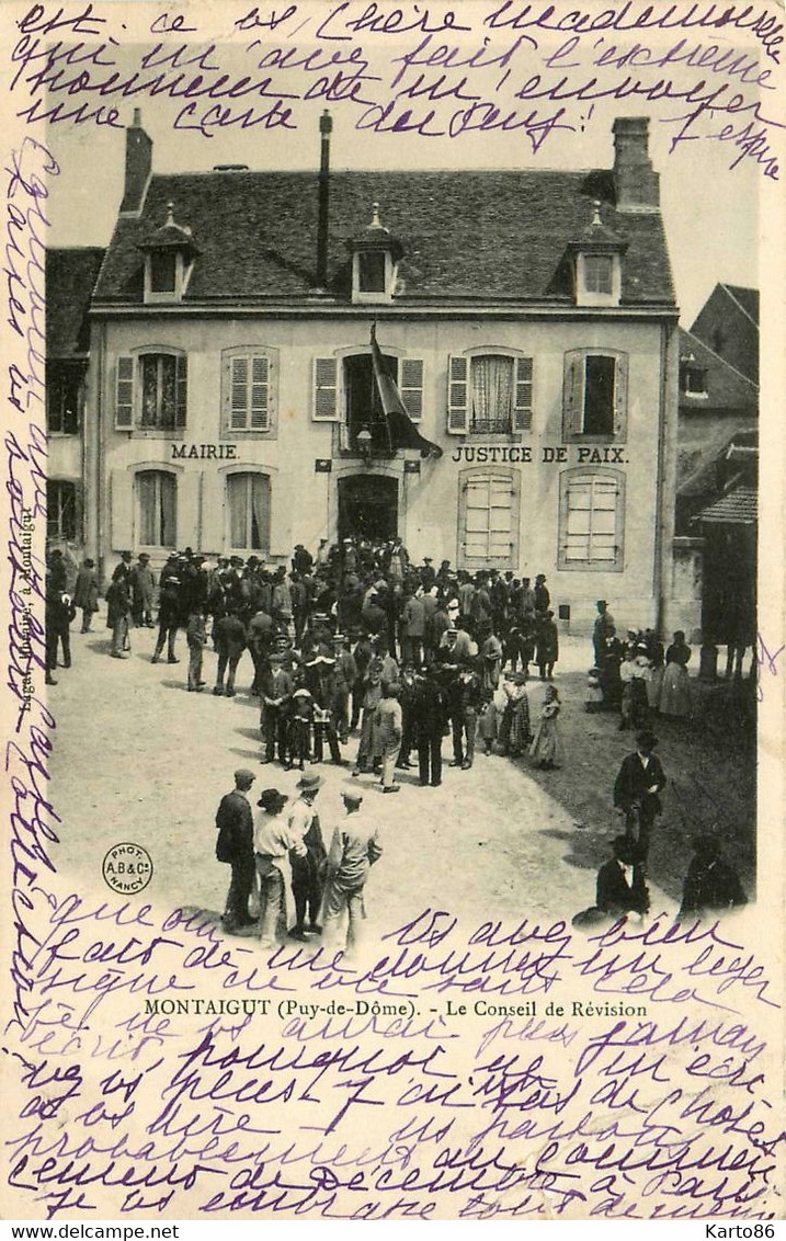 Montaigut * 1903 * Le Conseil De Révision ! * Place Justice De Paix Et Marie - Montaigut