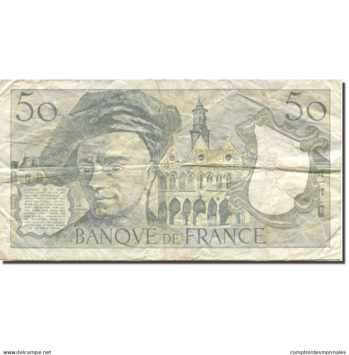 France, 50 Francs, Quentin De La Tour, 1992, TB+, Fayette:67.18, KM:152f - 50 F 1976-1992 ''quentin De La Tour''