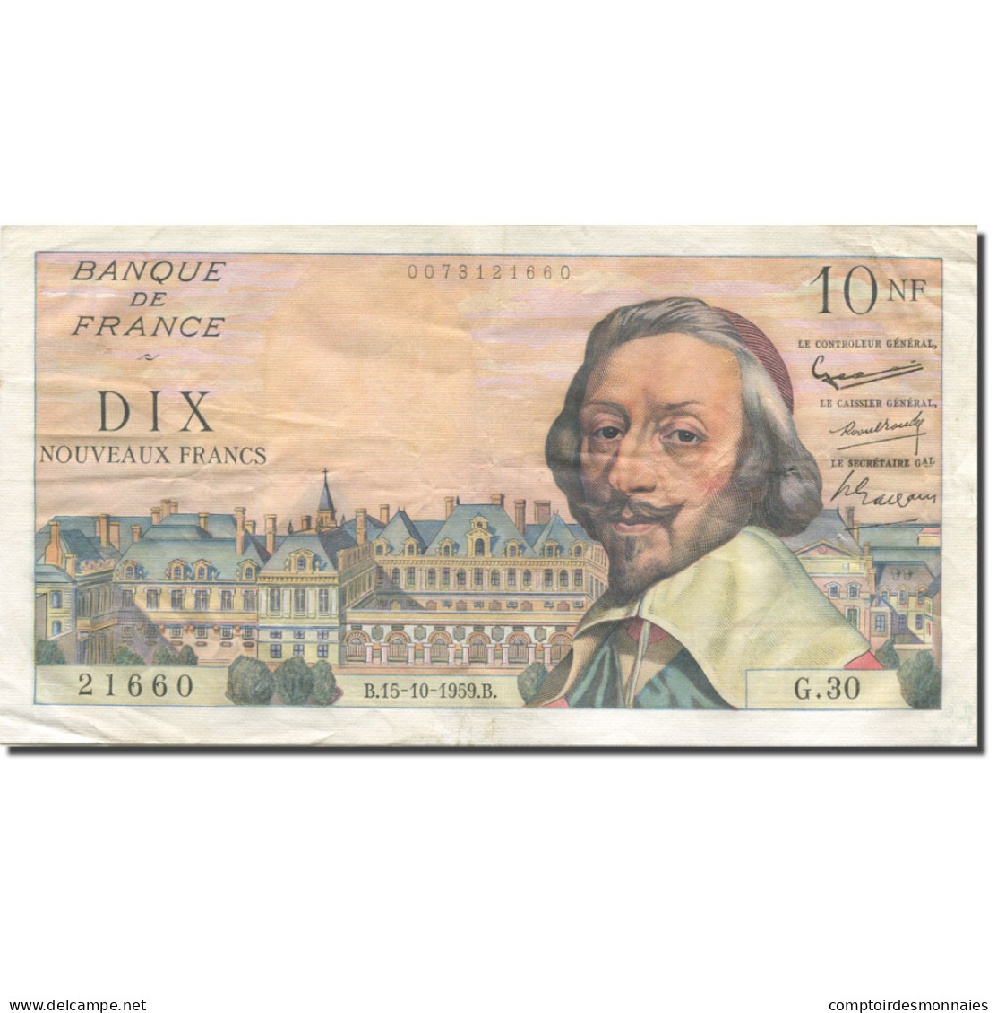 France, 10 Nouveaux Francs, Richelieu, 1959, 1959-10-15, SUP, Fayette:57.3 - 10 NF 1959-1963 ''Richelieu''