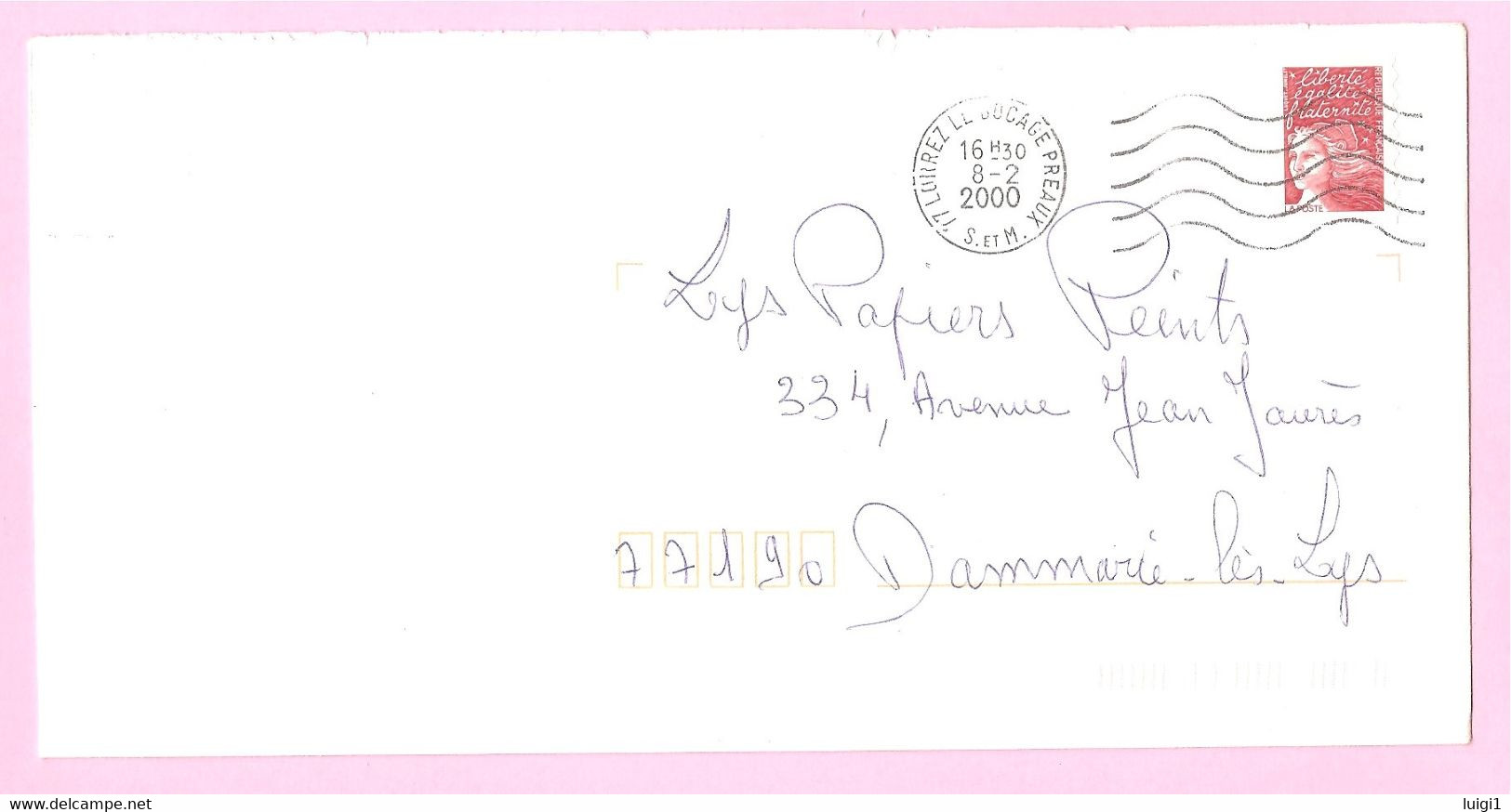 LUQUET - LA POSTE 1997 - Y&T N° 3085 - TVP Rouge Adh.Type I. Variété Barres PHO. Sur Lettre Prioritaire.TB. - Lettres & Documents