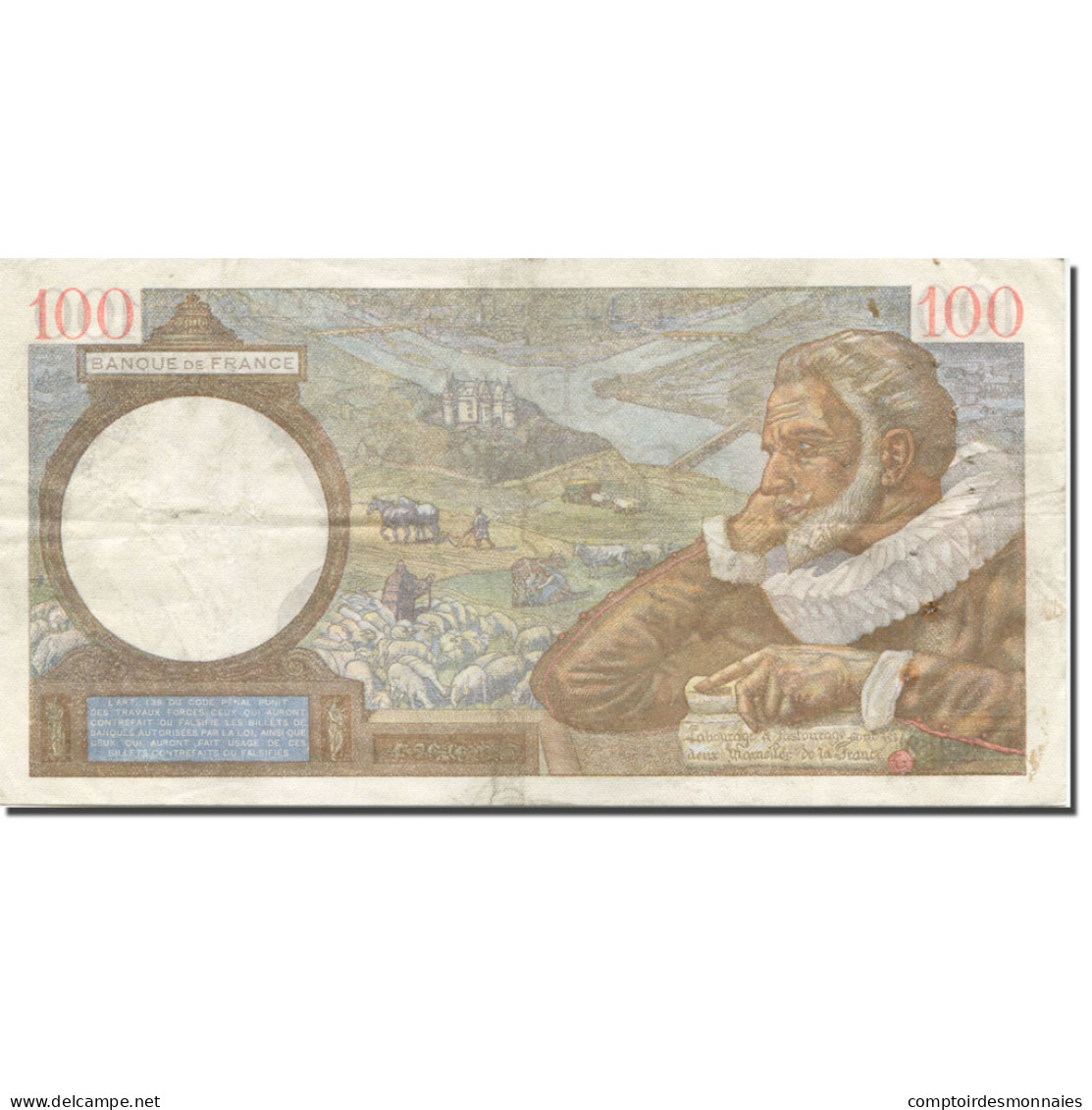 France, 100 Francs, Sully, 1942, 1942-03-05, TTB, KM:94 - 100 F 1939-1942 ''Sully''