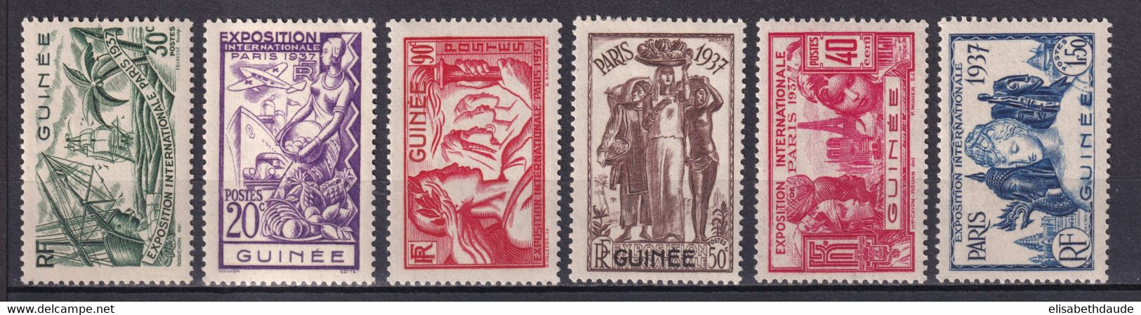 EXPO 37 - GUINEE - YVERT N°119/124 * MLH  - COTE 2020 = 16 EUR. - Nuevos