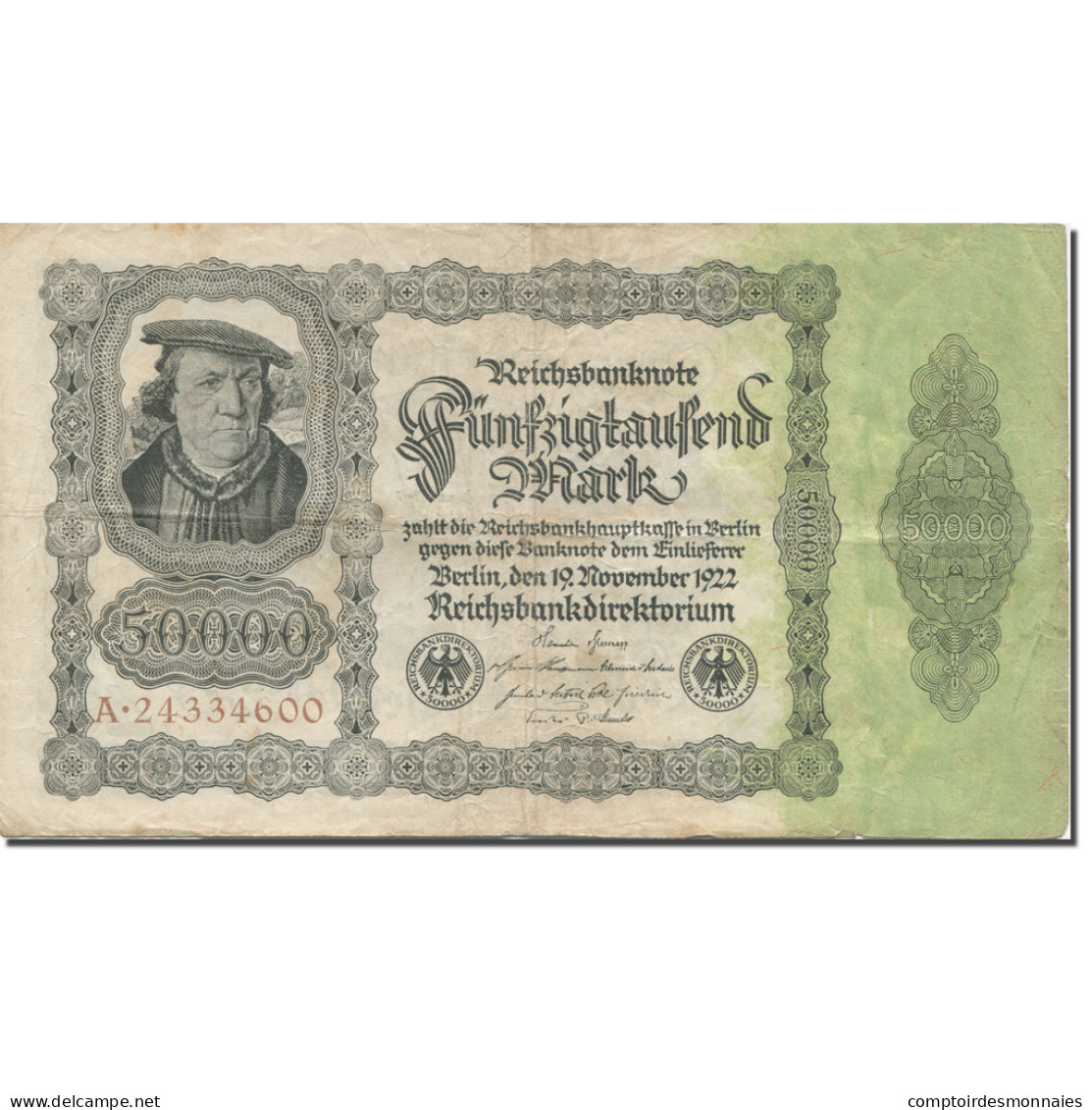 Billet, Allemagne, 50,000 Mark, 1922, 1922-11-19, KM:79, TTB - 50000 Mark