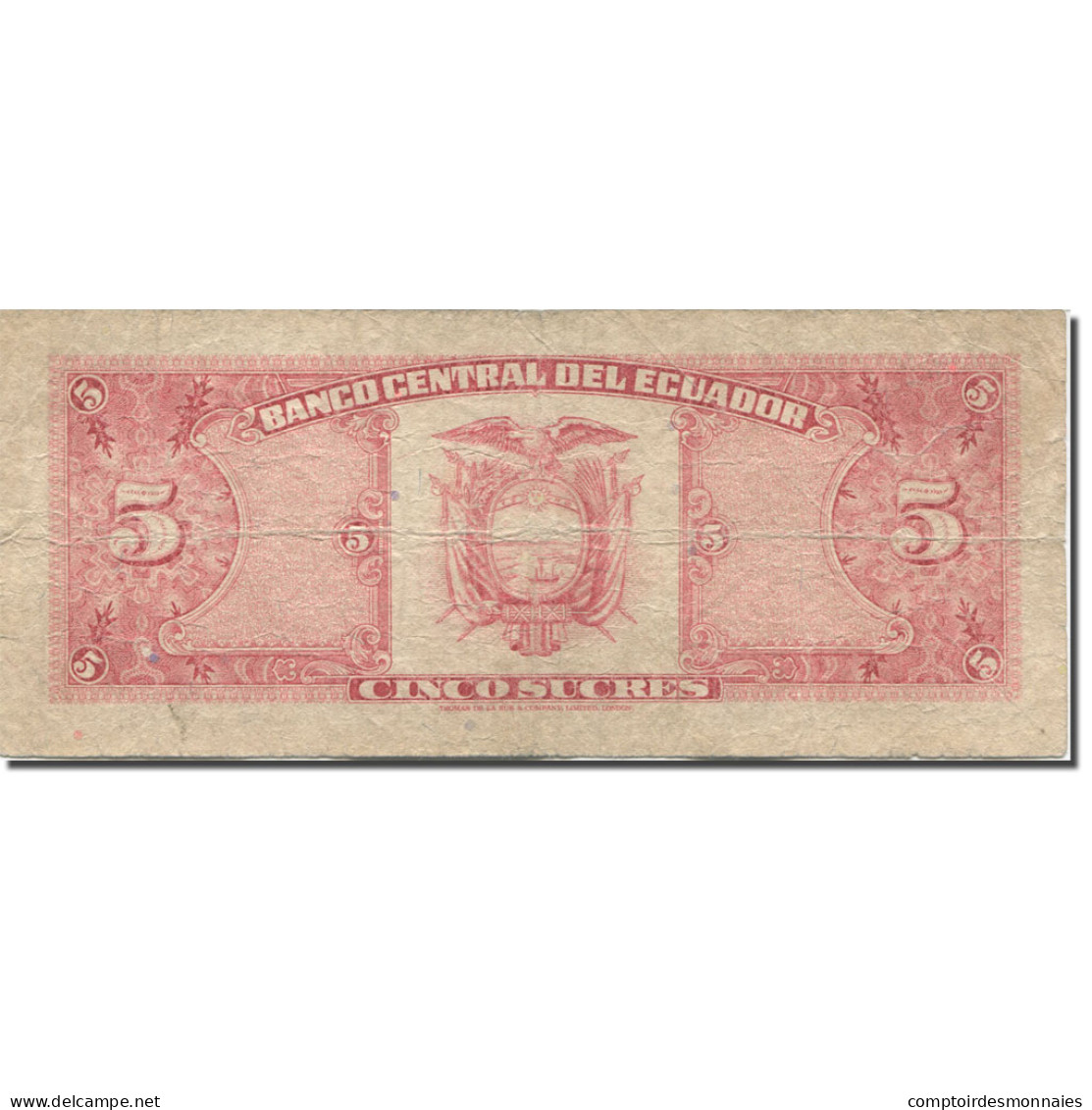 Billet, Équateur, 5 Sucres, 1957-1971, 1988-12-22, KM:113d, TB - Equateur