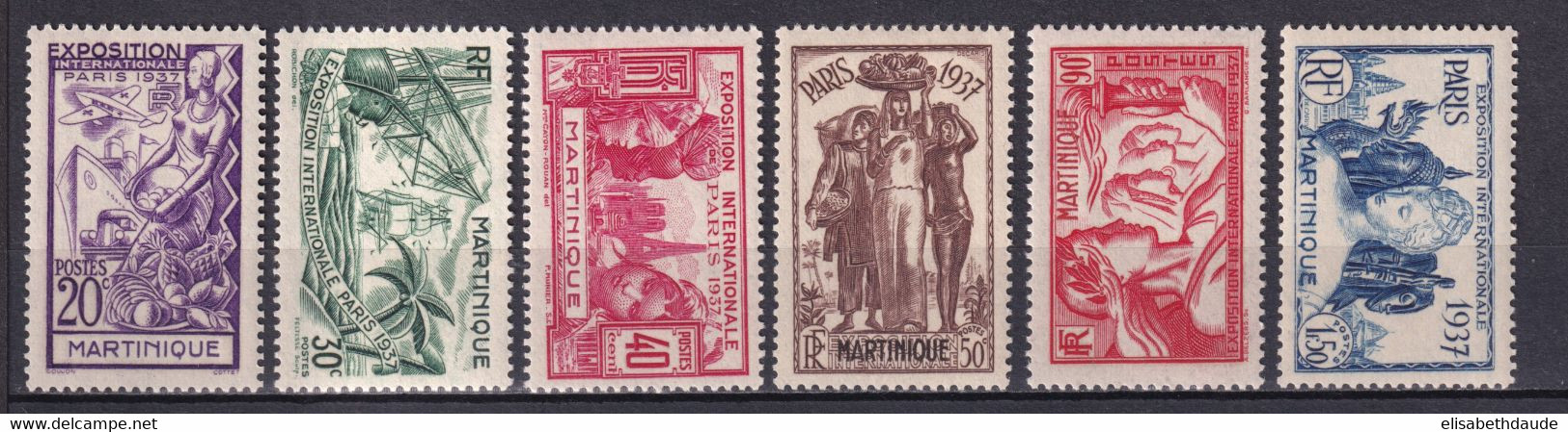 EXPO 37 - MARTINIQUE - YVERT N°161/166 * MLH - COTE = 17.5 EUROS - - Unused Stamps