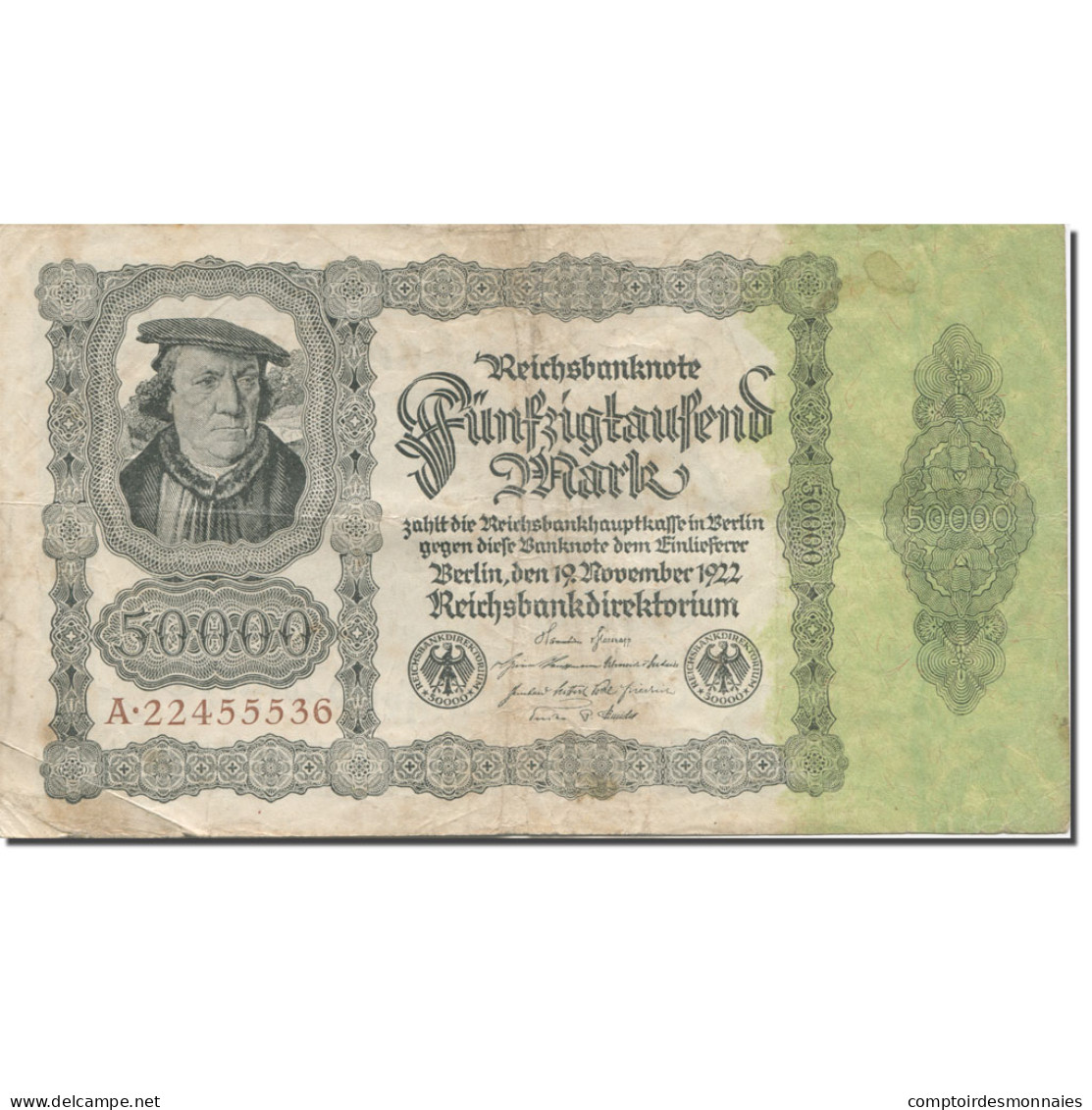 Billet, Allemagne, 50,000 Mark, 1922, 1922-11-19, KM:79, TTB - 50000 Mark