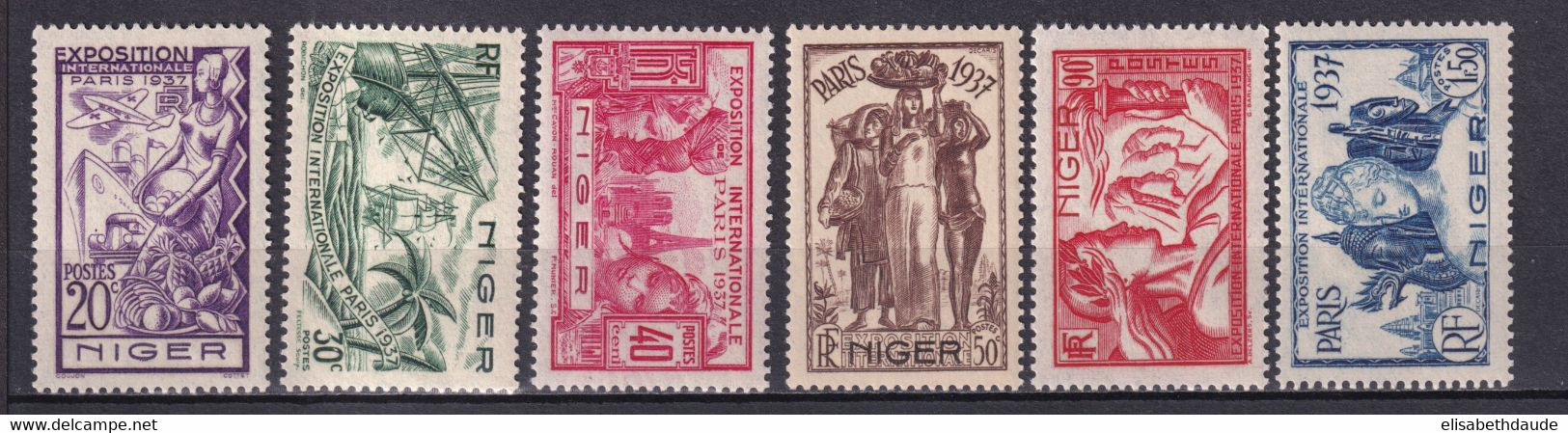 EXPO 37 - NIGER - YVERT N°57/62 * MLH - COTE 2022 = 14.5 EUR. - Unused Stamps