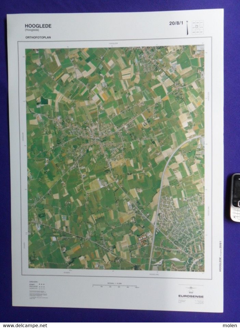 HOOGLEDE GITS ROESELARE ©1990 GROTE-LUCHT-FOTO 67x48cm KAART 1/10000 ORTHOFOTOPLAN TOPOGRAPHIE PHOTO AERIENNE R685 - Hooglede