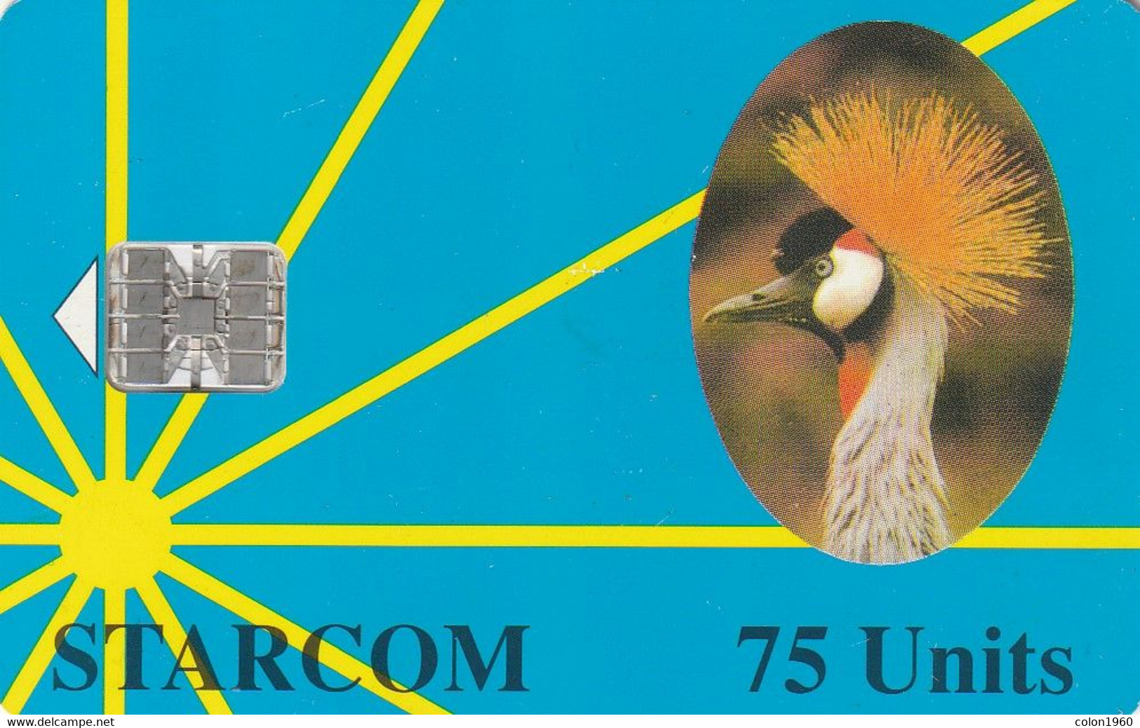 UGANDA. UGA-S-03. Fauna. Grulla - Gru - Reverse C (Blue Card). 75U. (002) - Uganda
