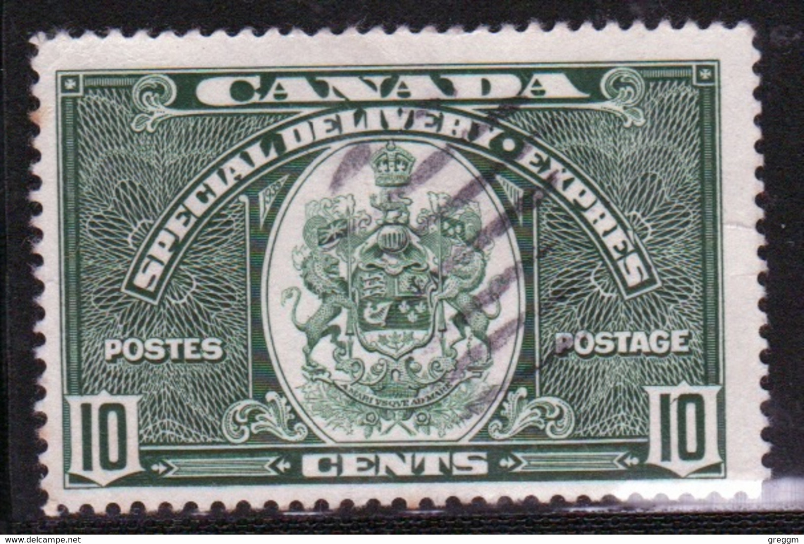 Canada 1938 Single 10c Stamp Issued To For Special Delivery In Fine Used - Exprès