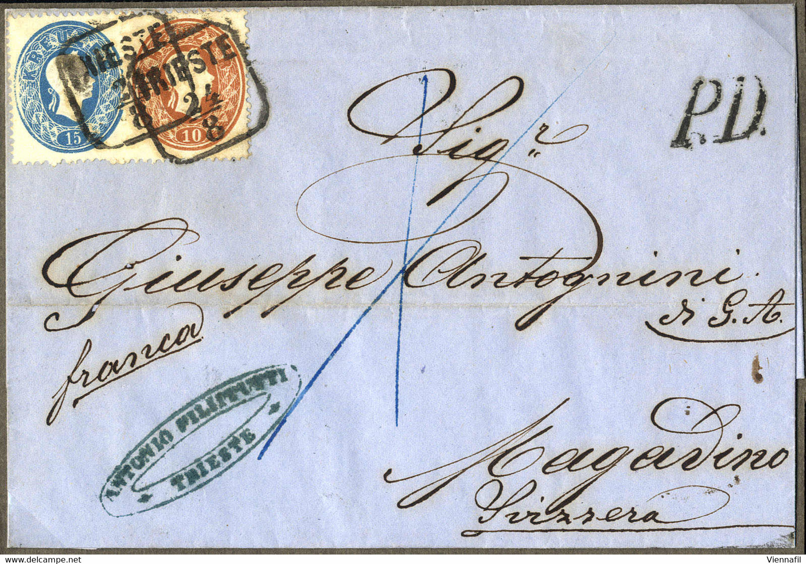 Cover 1861, Lot Vier Prachtbriefe, 5 + 10 Kr. Von Linz Nach Häselgehr Mit "3" Kr. Botenlohn, 5 Kr. Von Weyer Nach Rotten - Otros & Sin Clasificación