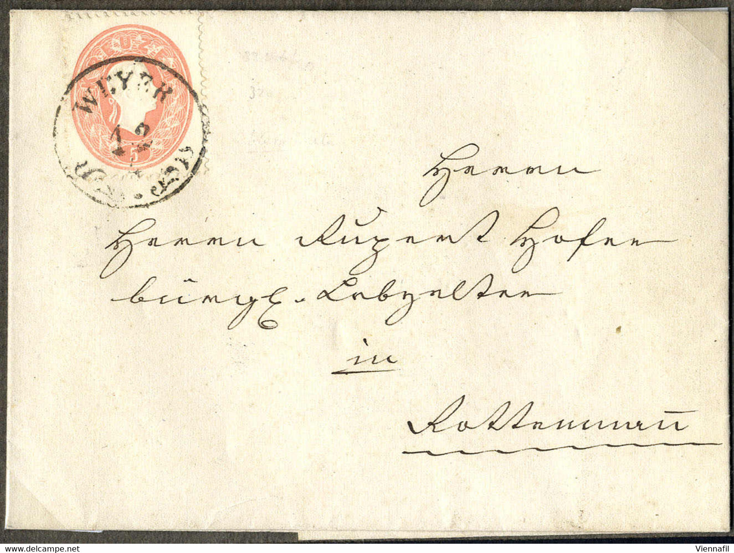 Cover 1861, Lot Vier Prachtbriefe, 5 + 10 Kr. Von Linz Nach Häselgehr Mit "3" Kr. Botenlohn, 5 Kr. Von Weyer Nach Rotten - Otros & Sin Clasificación