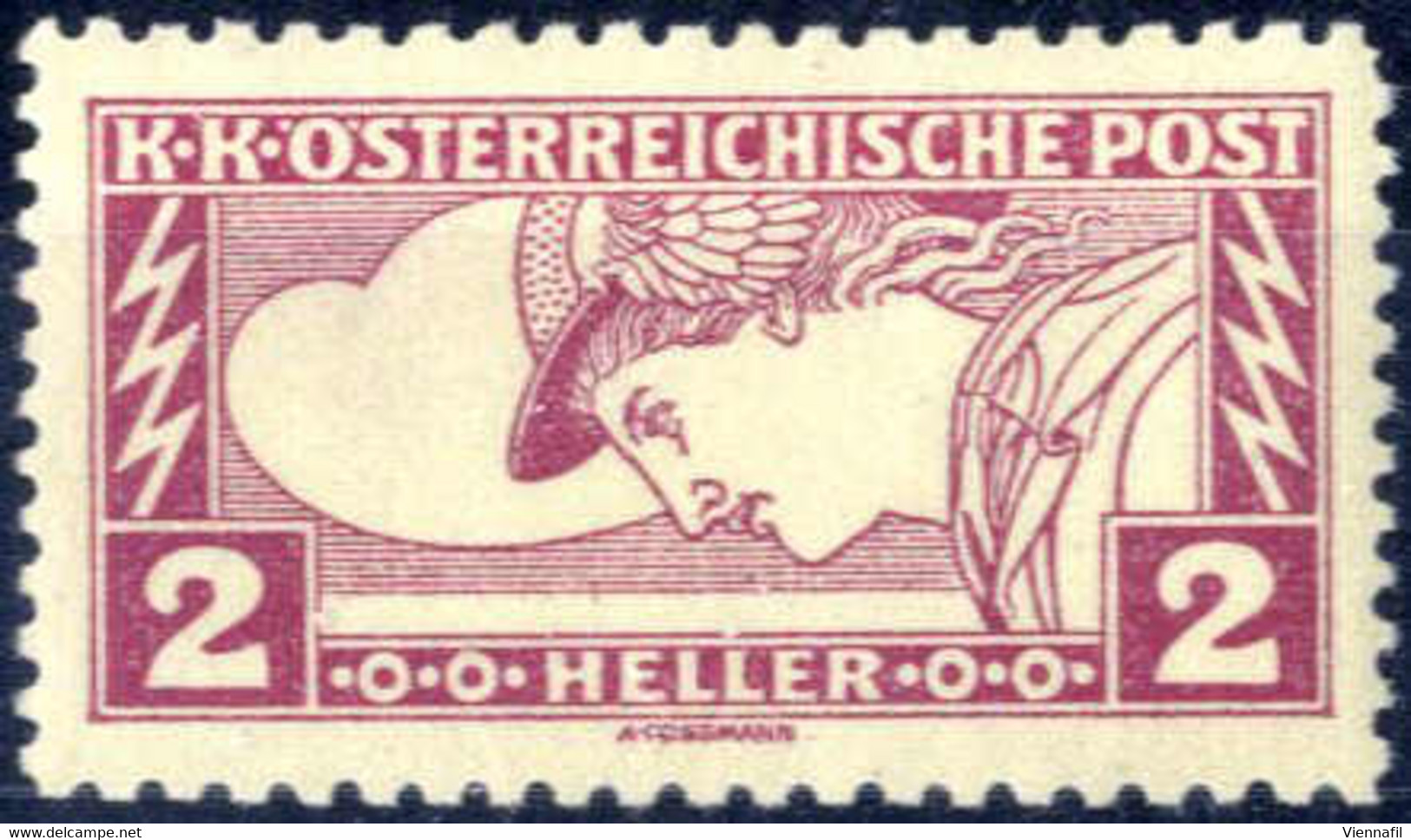 ** 1917, 2 Heller Eilmarke In Linienzähnung 11 1/2 : 12 1/2, Postfrisch, Attest Soecknick, ANK 219 C/ 1.200,- - Autres & Non Classés