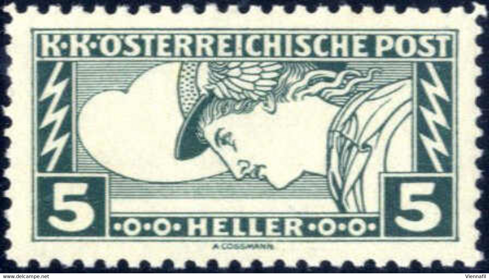 ** 1917, 5 Heller Eimarke Grün In Seltener Linienzähnung 11 1/2 : 12 1/2, Postfrisch, Attest Soecknick, ANK 220C - Altri & Non Classificati