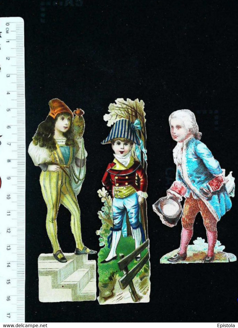 ► Lot 3 Enfants (dont Fauconnier)  - Decoupis époque Victorienne XIXe "Victorian Die-cuts" - Enfants