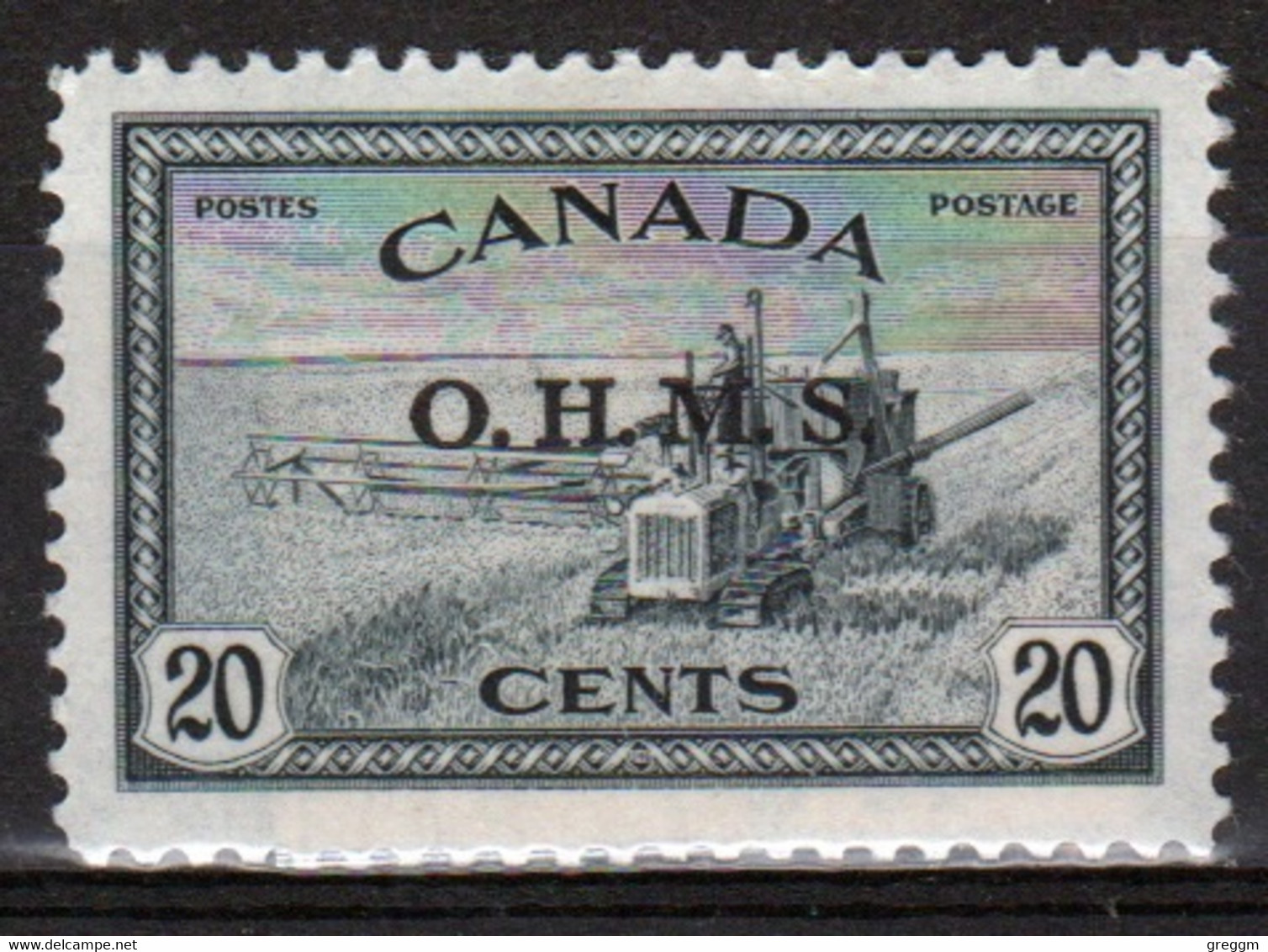 Canada 1949 Single 20c Stamp Overprinted O.H.M.S. In Mounted Mint - Surchargés