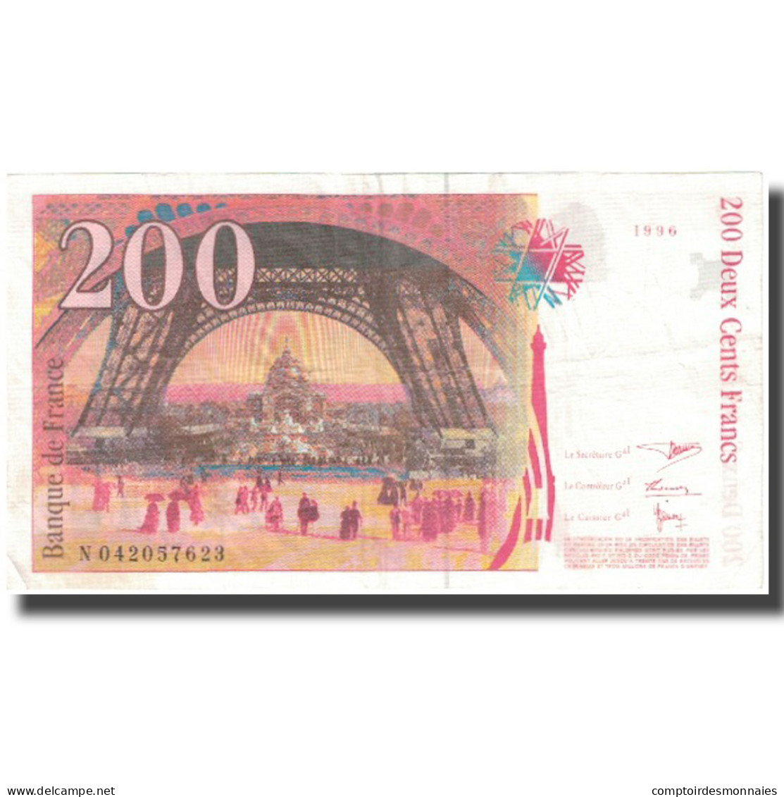 France, 200 Francs, Eiffel, 1996, TTB, Fayette:75.3a, KM:159b - 200 F 1995-1999 ''Eiffel''