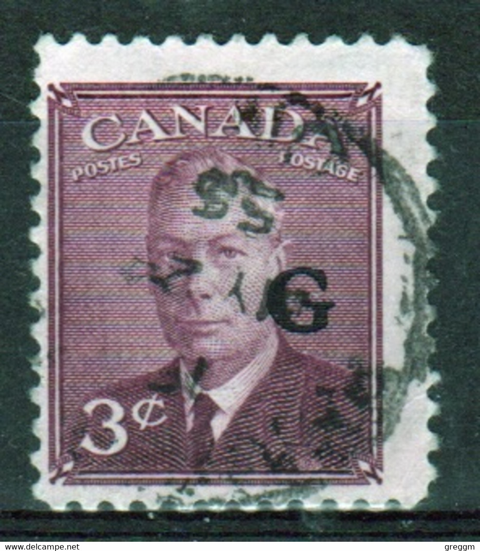 Canada 1950 Single Of 3c Stamp Overprinted 'G'. In Fine Used - Surchargés