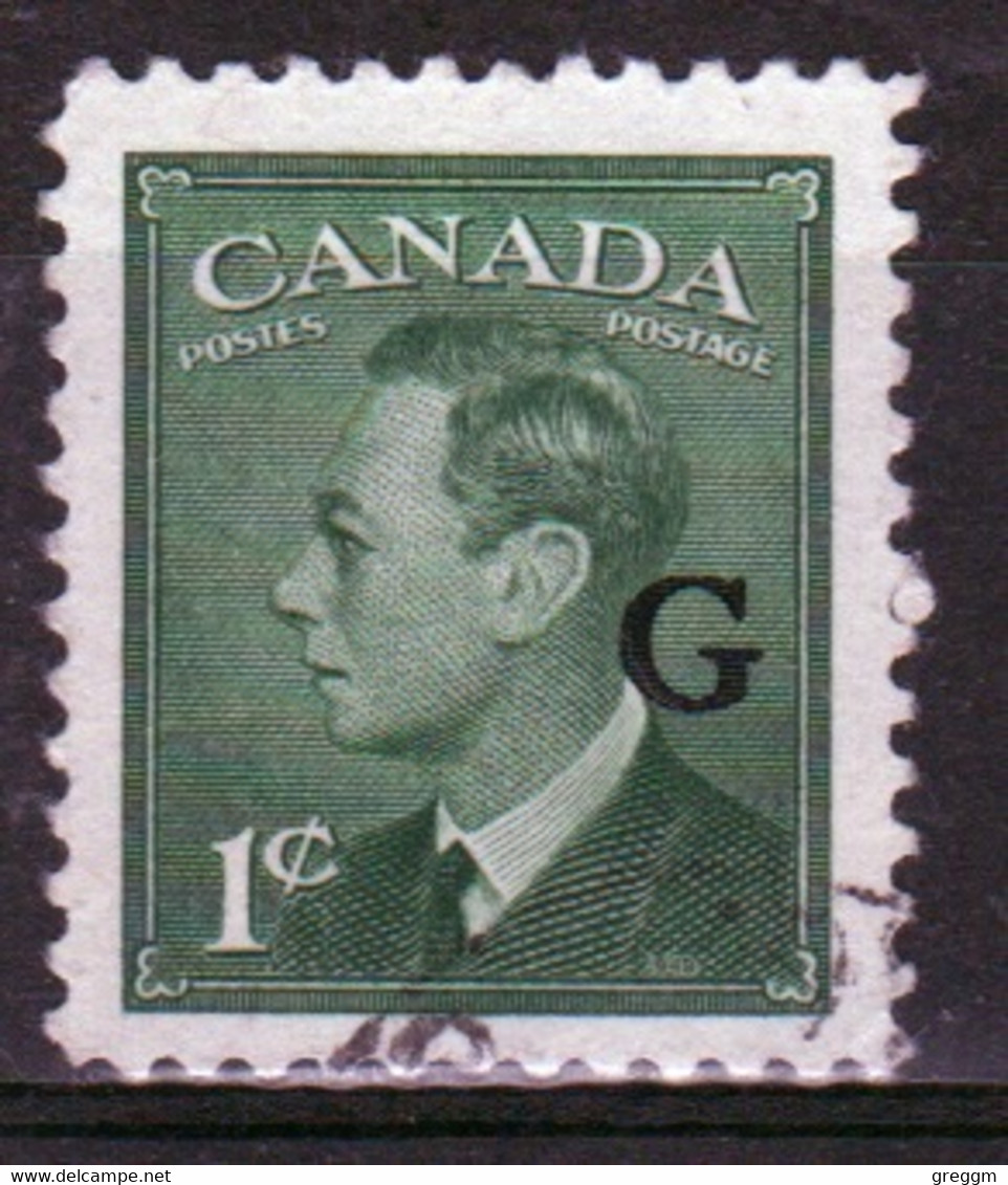 Canada 1950 Single Of 1c Stamp Overprinted 'G'. In Fine Used - Aufdrucksausgaben