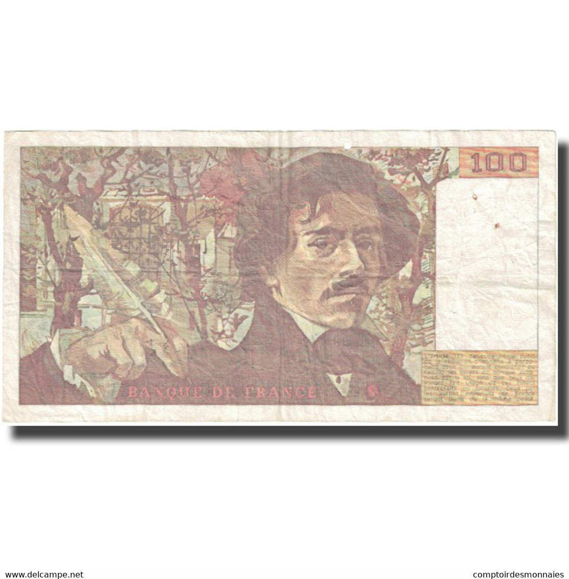 France, 100 Francs, Delacroix, 1991, TB+, Fayette:69.b.3.a.4, KM:154e - 100 F 1978-1995 ''Delacroix''