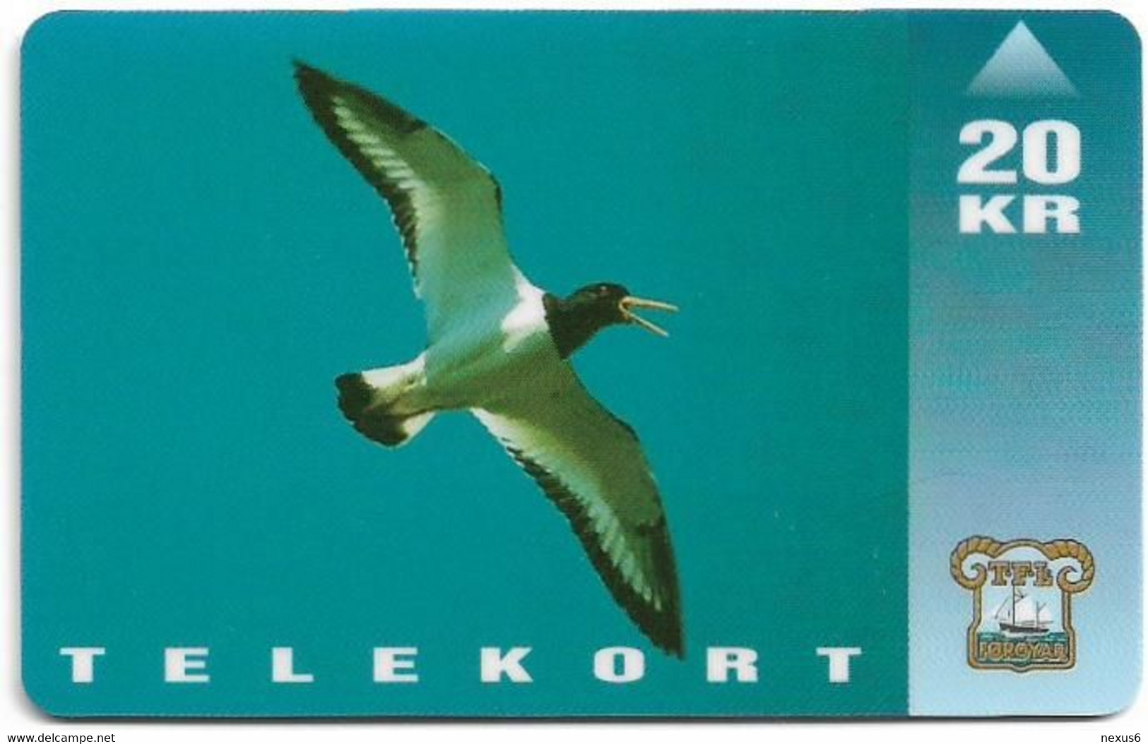 Faroe - Faroese Telecom (Magnetic) - Oystercatcher Bird - 20Kr. - 15.000ex, Used - Faroe Islands