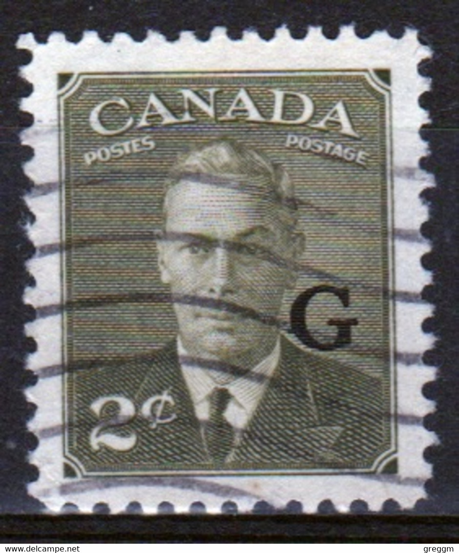 Canada 1950 Single  2c Stamp Overprinted 'G'. In Fine Used - Aufdrucksausgaben