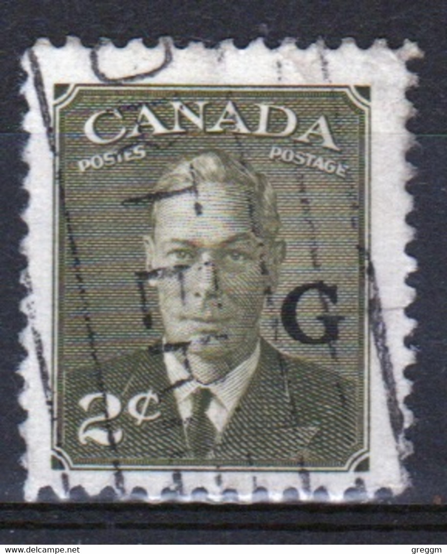 Canada 1950 Single  2c Stamp Overprinted 'G'. In Fine Used - Surchargés