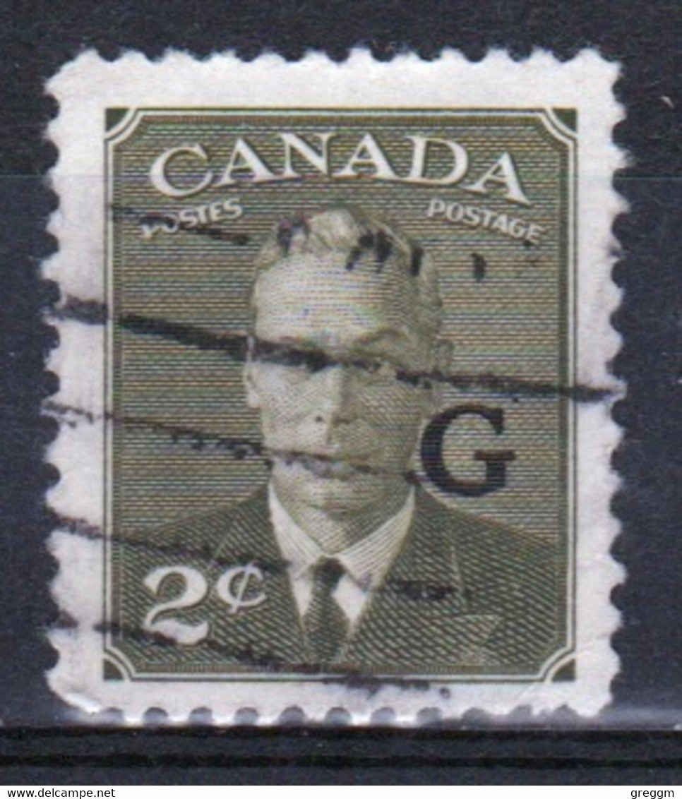 Canada 1950 Single  2c Stamp Overprinted 'G'. In Fine Used - Aufdrucksausgaben