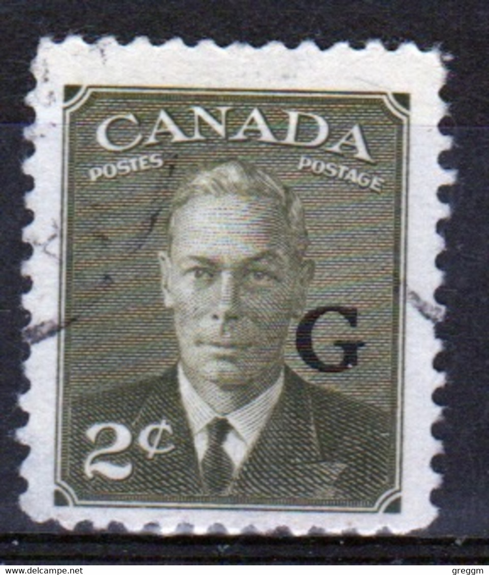 Canada 1950 Single  2c Stamp Overprinted 'G'. In Fine Used - Surchargés
