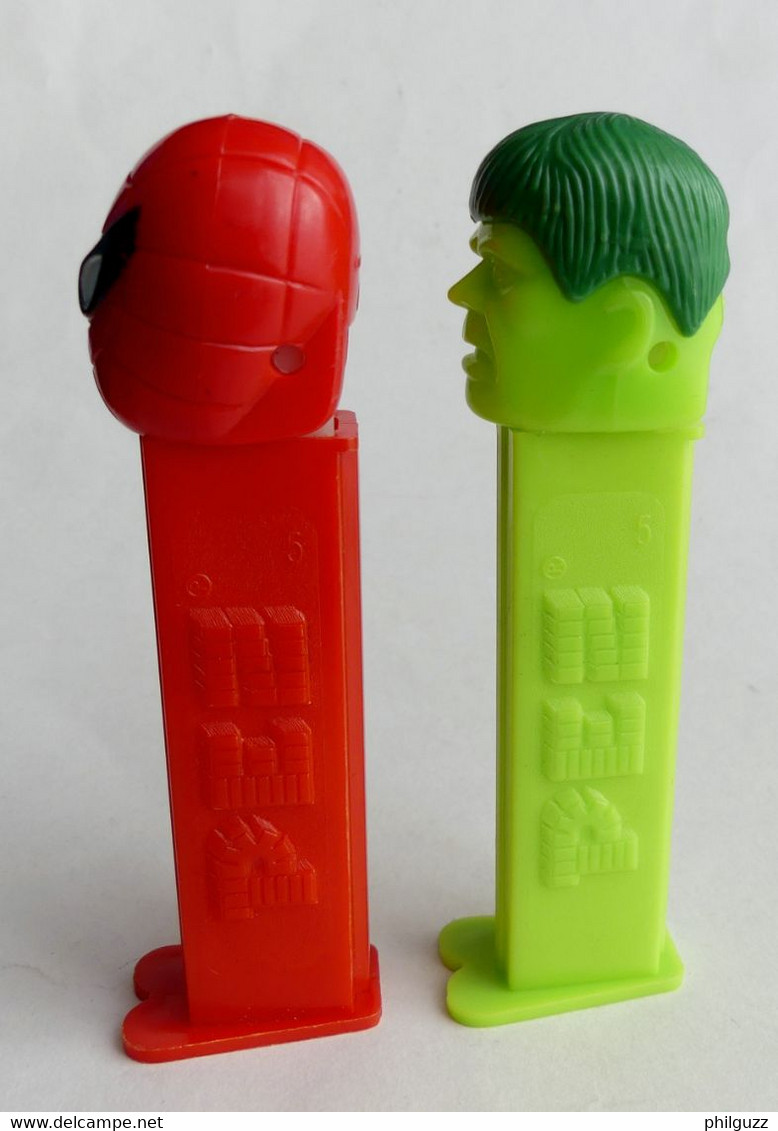 2 FIGURINES  PEZ Marvel Spiderman Et Hulk 1991 4.966.305 Usine 5 Figurine - Pez