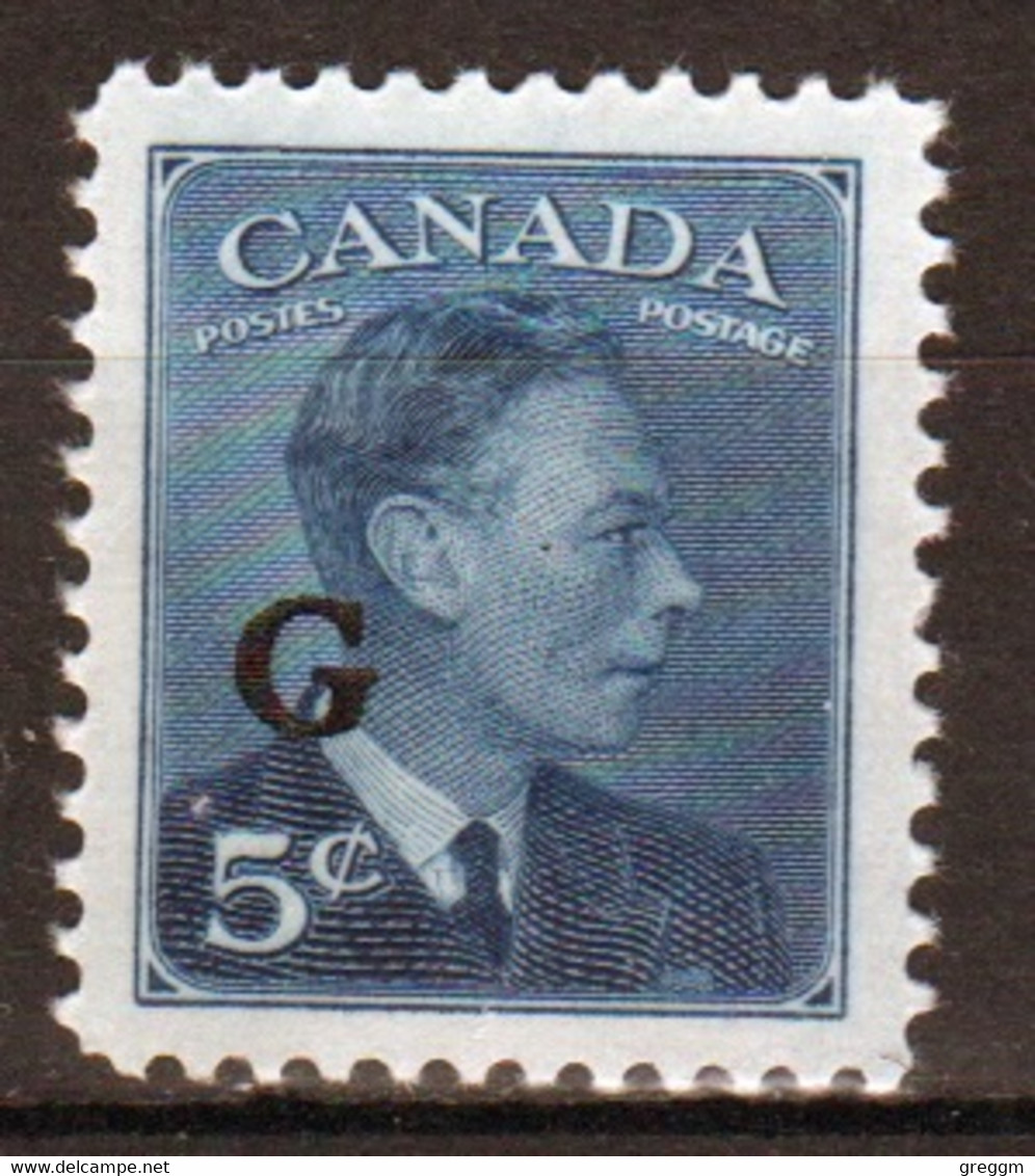 Canada 1950 Single 5c Stamps Overprinted 'G'. In Mounted Mint - Sovraccarichi