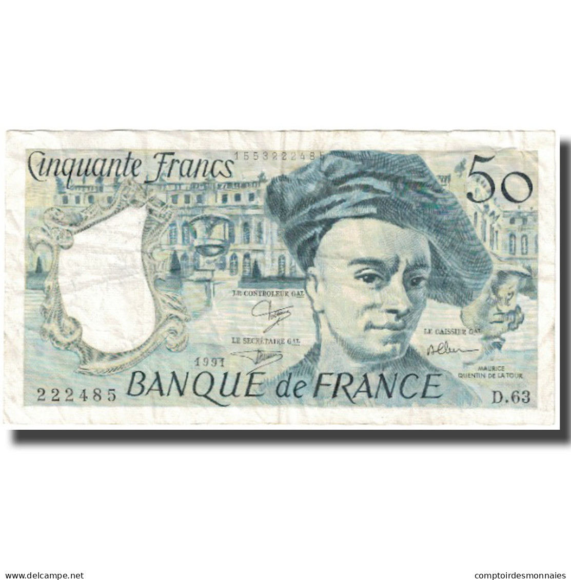 France, 50 Francs, Quentin De La Tour, 1991, TTB, Fayette:F67.17, KM:152e - 50 F 1976-1992 ''Quentin De La Tour''