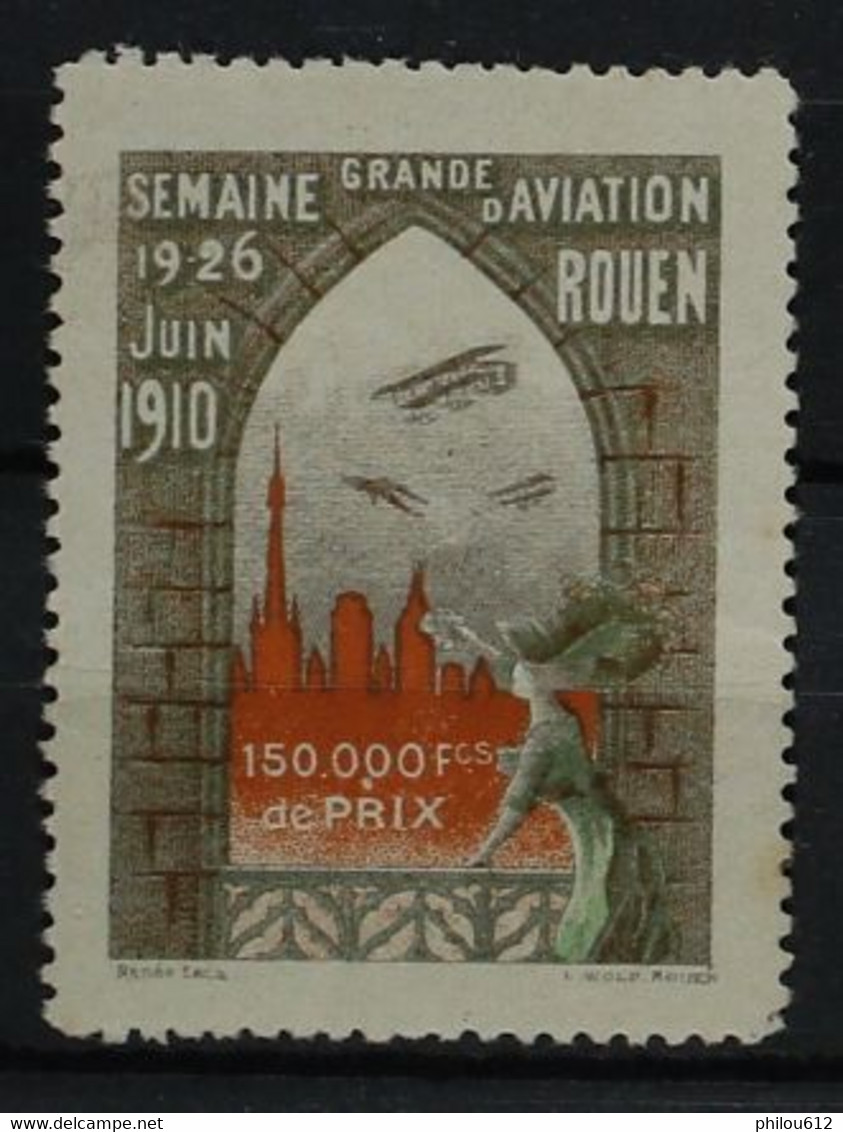 76 - Rouen - Vignette** Grande Semaine De L'aviation 1910 - Altri & Non Classificati