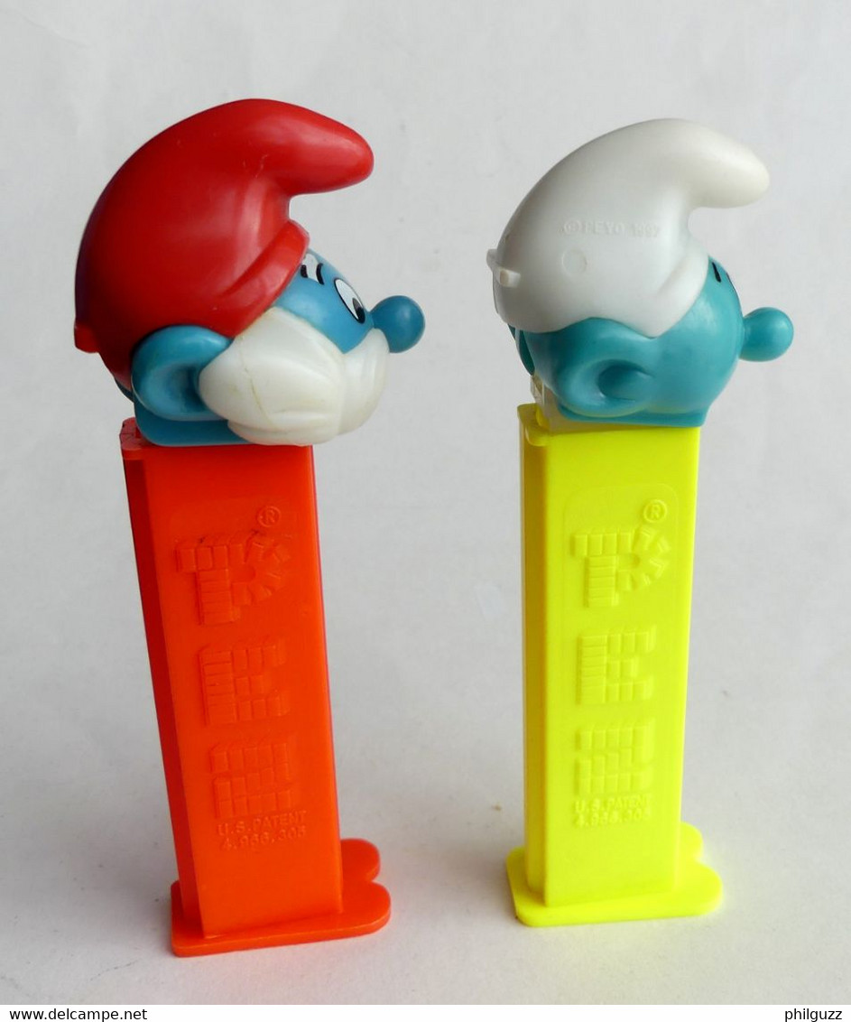 2 FIGURINES  PEZ Grand Schtroumpf Usine 5 Et Schtroumpf Usine 1 1997 4.966.305 ( Figurine ) - Pez