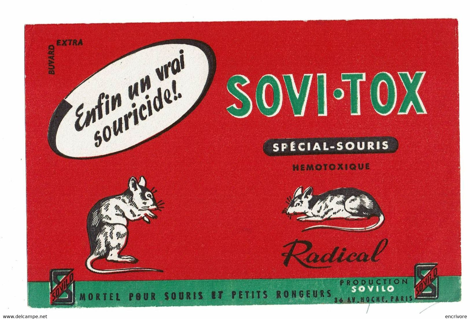 Buvard SOVI TOX SOLIVO Souricide - Agriculture