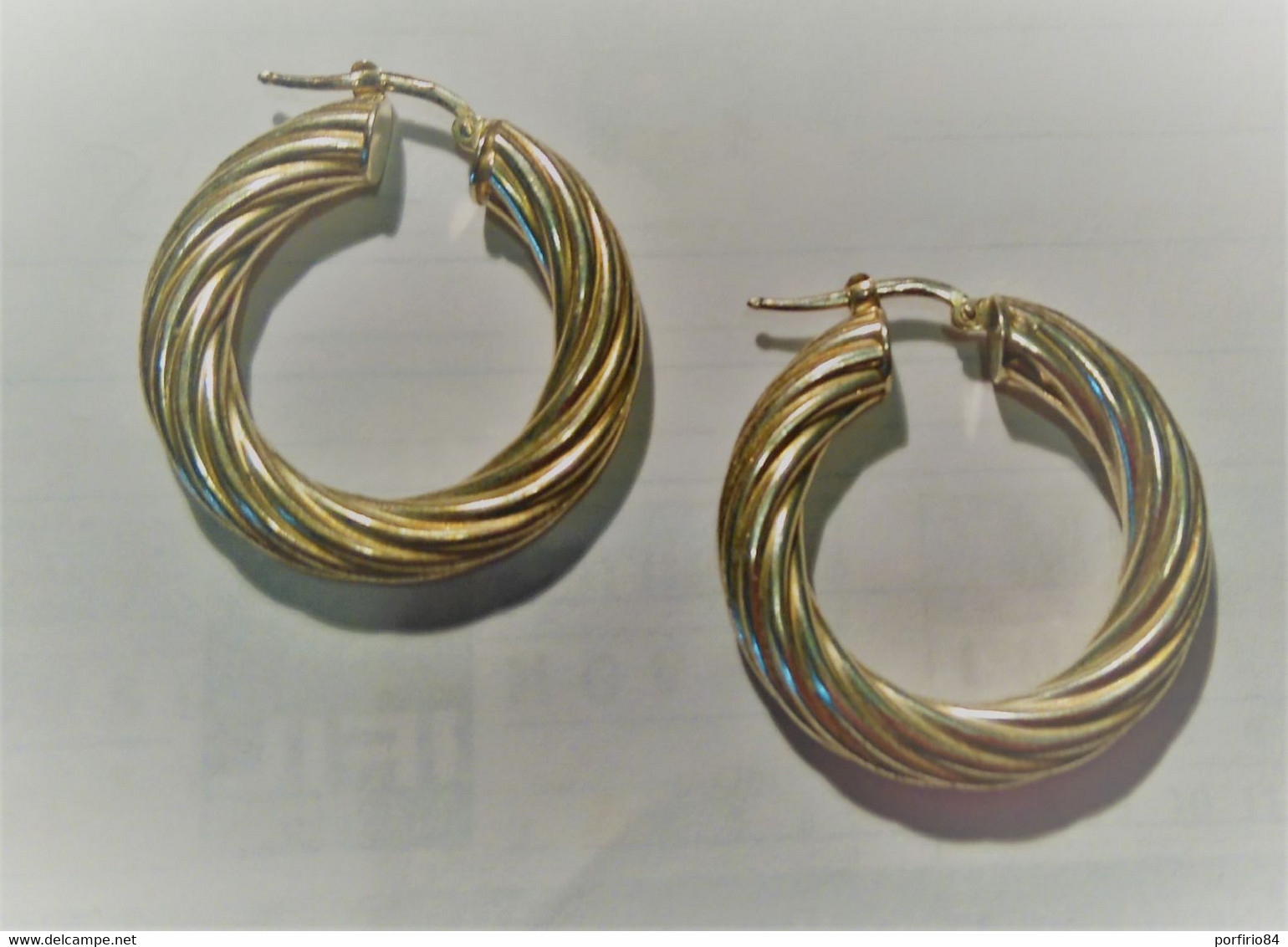 BIGIOTTERIA VINTAGE ORECCHINI A CERCHIO IN ARGENTO LAVORATO A TORCHON - Boucles D'oreilles