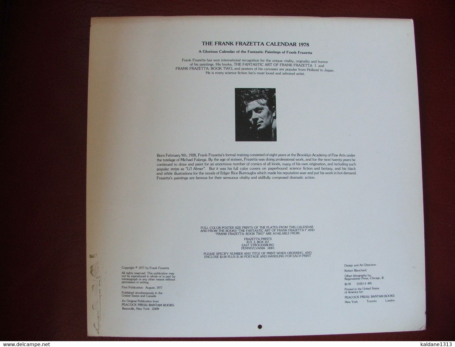 Frank Frazetta Calendrier 1978 Très Bon état Complet - Grand Format : 1971-80