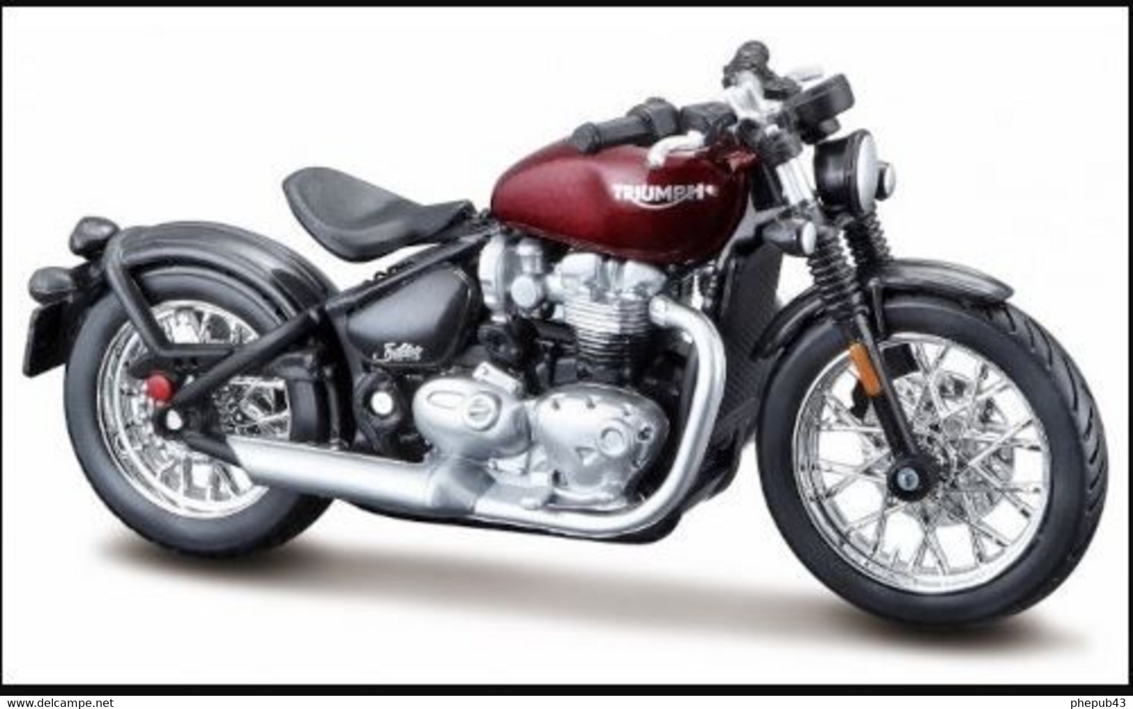 Triumph Bonneville Bobber - Dark Red/Black - BBurago 1:18 - Motorcycles