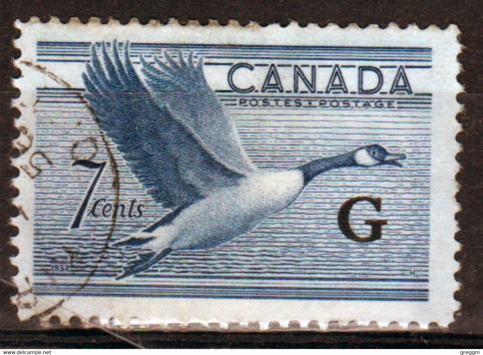 Canada 1950-51 Single 7c Stamps Overprinted 'G'. In Fine Used - Aufdrucksausgaben