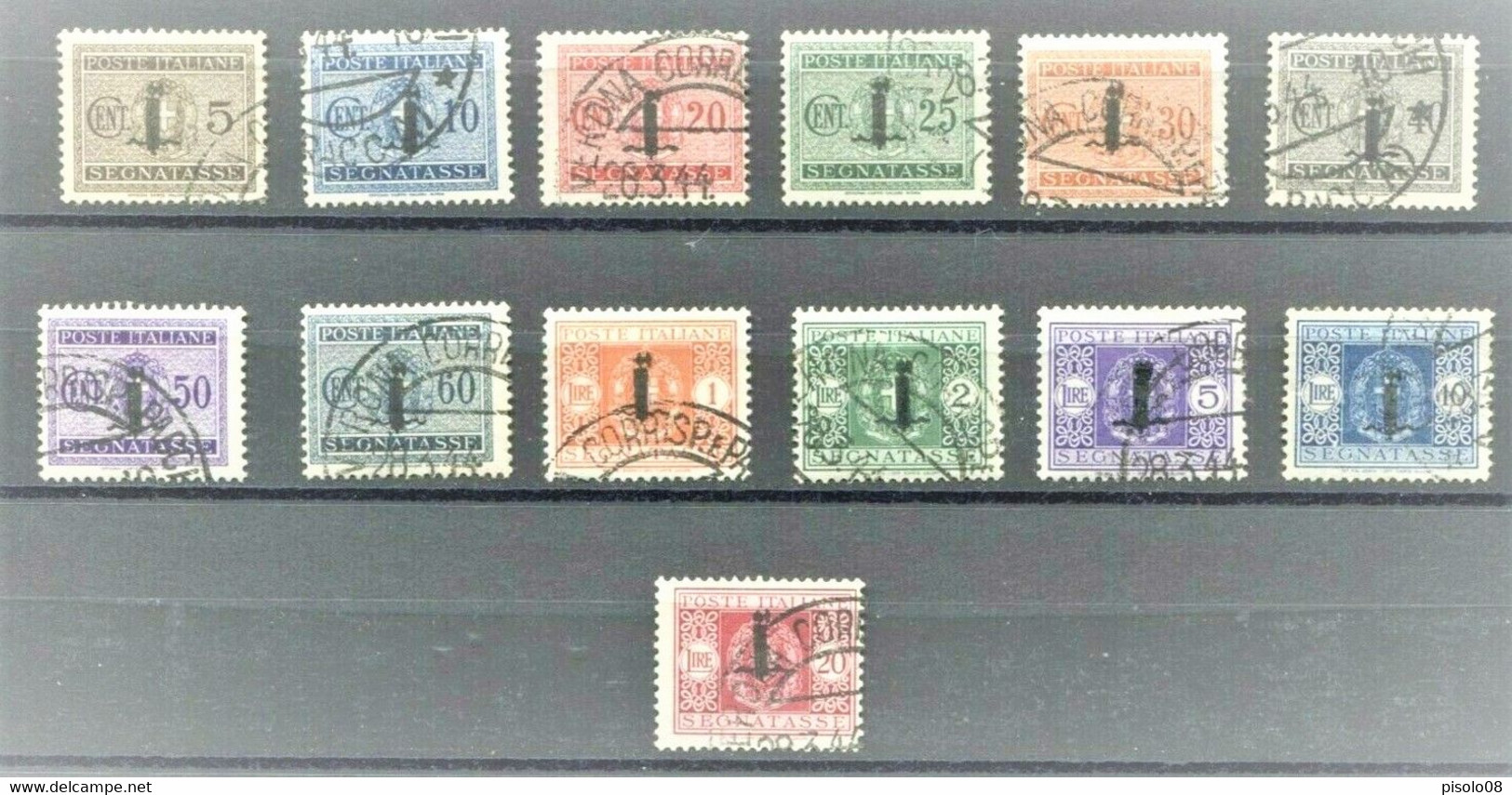 RSI 1944 SEGNATASSE FASCIO SERIE CPL. USATA - Postage Due