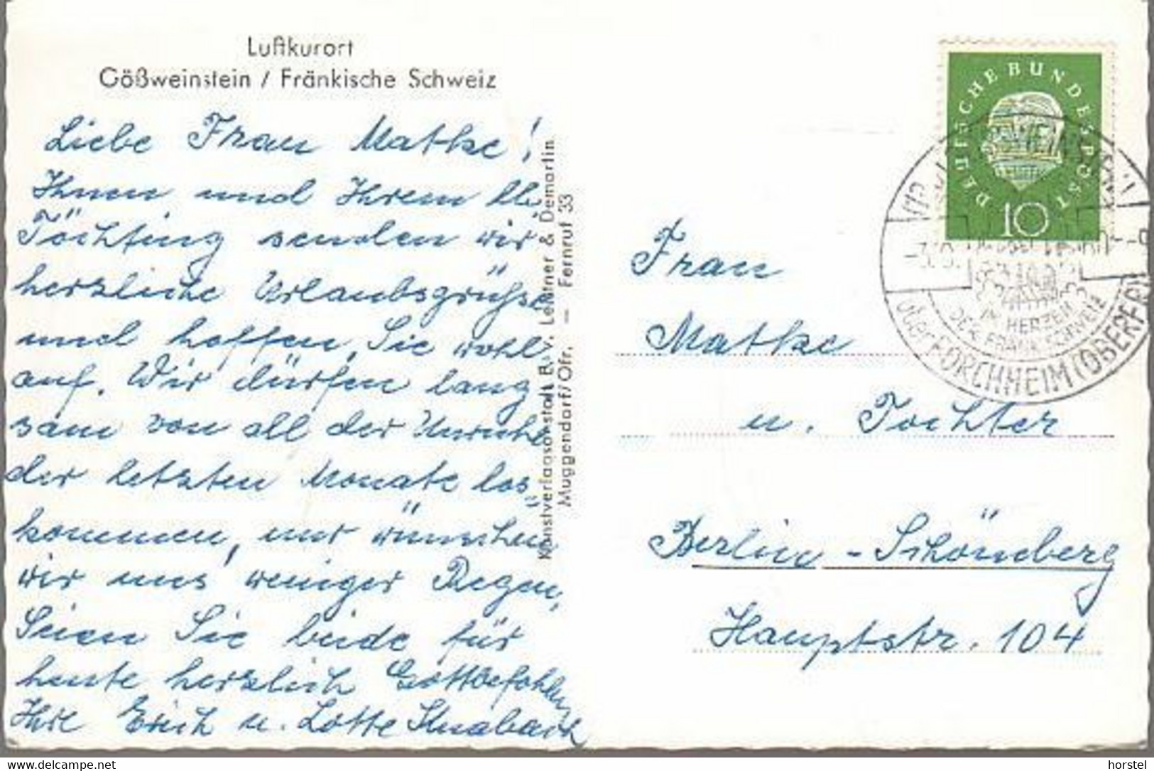 D-91327 Gößweinstein - Fränkische Schweiz - Alte Ortsansicht - Nice Stamp - Forchheim