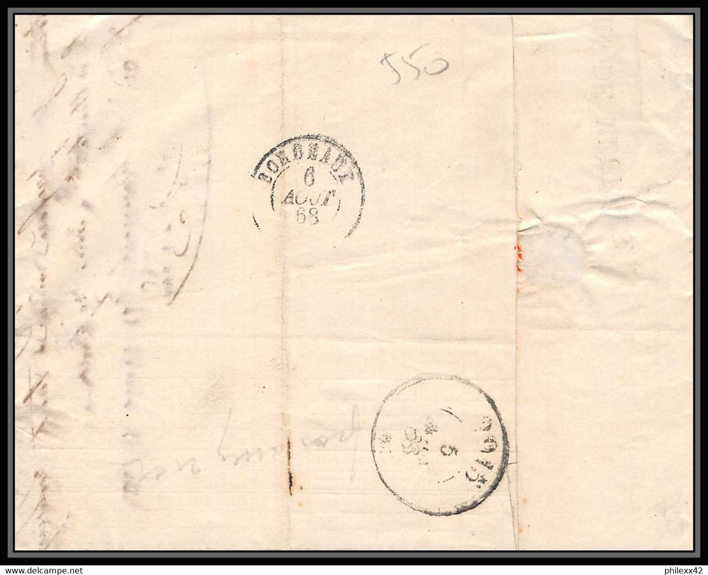 0550 Charente-Maritime Marennes Napoleon N°29 A GC 2210 Bureau De Passe 2915 5/8/1868 TB FRAPPE LAC Lettre Cover France - 1849-1876: Periodo Classico