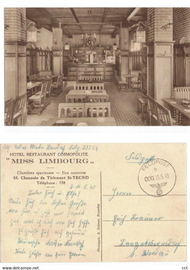 Saint-Trond Sint-Truiden Hotel Restaurant Cosmopolite  Miss Limbourg  MILITAIRE FELDPOST 15 Mei 1940 - Sint-Truiden